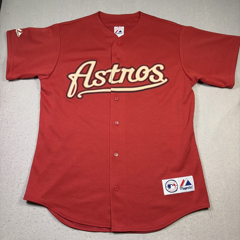 Vintage Majestic Houston Astros Jersey Men M Brick Red Andy Pettitte 21 USA
